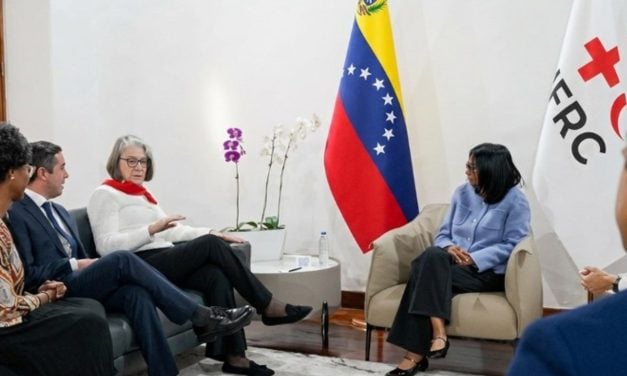 Delcy Rodríguez recibió en Miraflores a la presidenta de la Cruz Roja Internacional